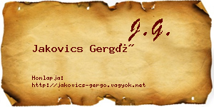 Jakovics Gergő névjegykártya
