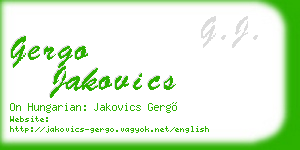 gergo jakovics business card