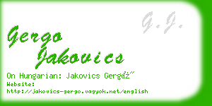 gergo jakovics business card